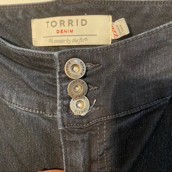 TORRID Jeans Womens Size 22 Super Stretch Jeggings 22R Black High Waisted Mom - Picture 4 of 5
